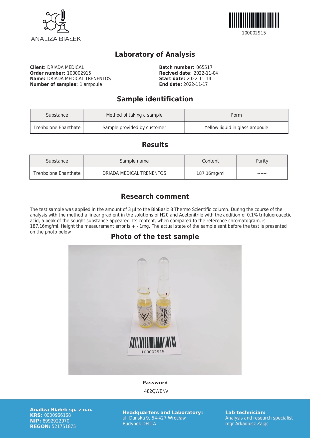trenbolone enantato