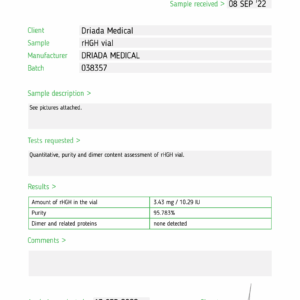 Informe de pruebas de HGH-Powder